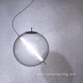 Smoke Gray Glass Shade Led Tube Chandelier Lamp